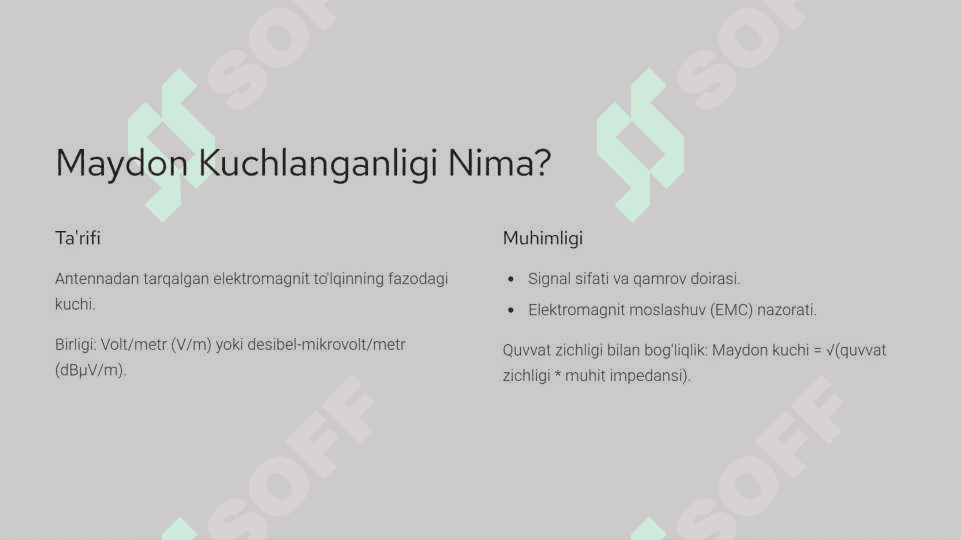 Yuch – diapazoni maydon kuchlanganligini hisoblash 4