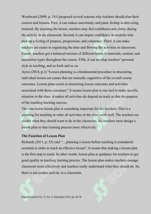 Analysis of lesson components 6