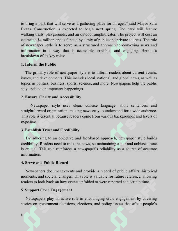 Sports news in the newspaper style 8