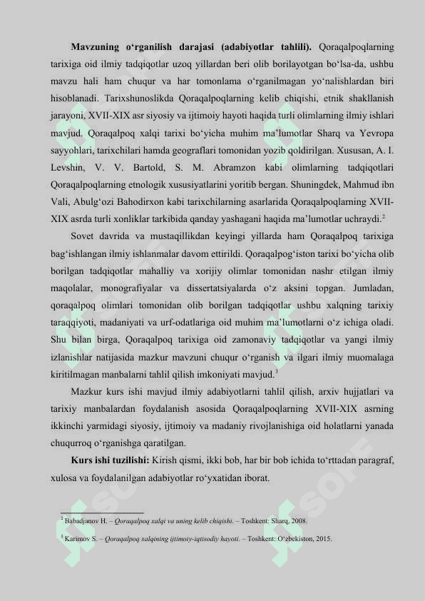 XVII-XIX asrning ikkinchi yarmida Qoraqalpoqlar 5