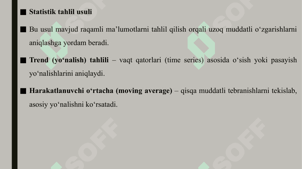 Uzoq muddatli rivonlanish tendensiyalarini aniqlash usullari 3