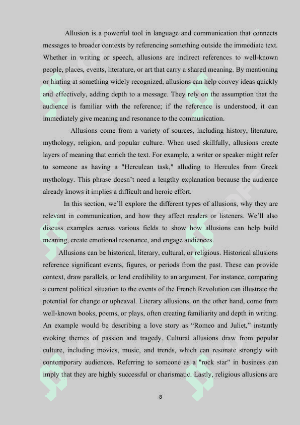 Allusions in various styles 8