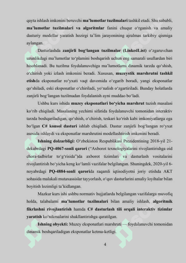 ZANJIRLI MA’LUMOTLAR TUZILMASI 3