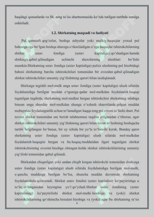 To'liq va kommandit shirkatlarning tashkiliy-iqtisodiy asoslari 8
