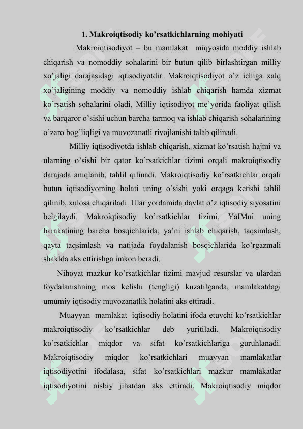 Asosiy makroiqtisodiy ko’rsatkichlar 2