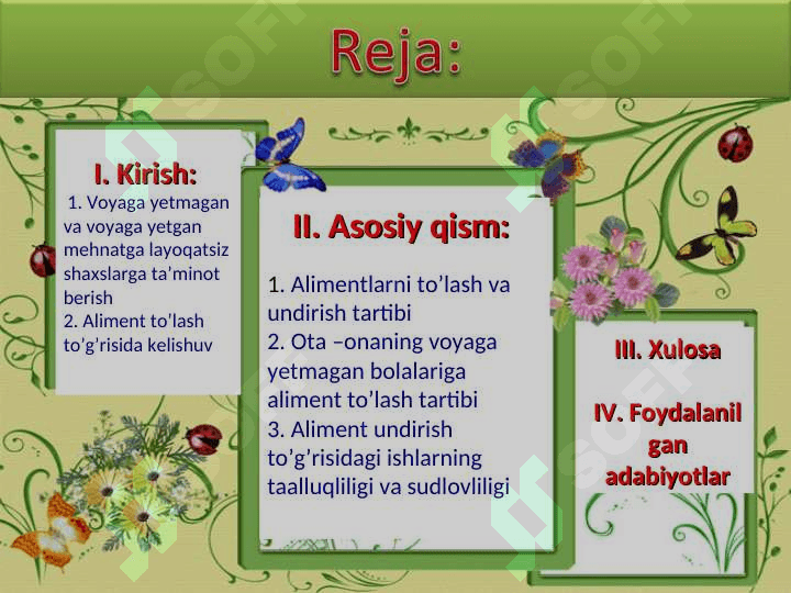 Alimentlarni to’lash va undirish tartibi 2