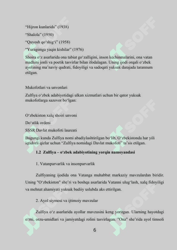 Zulfiya sheʼriyatida hijron va sadoqat motivlari 6