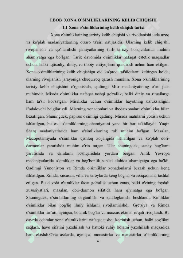 XONA O’SIMLIKLARI VA ULARNING KELIB CHIQISHI 6