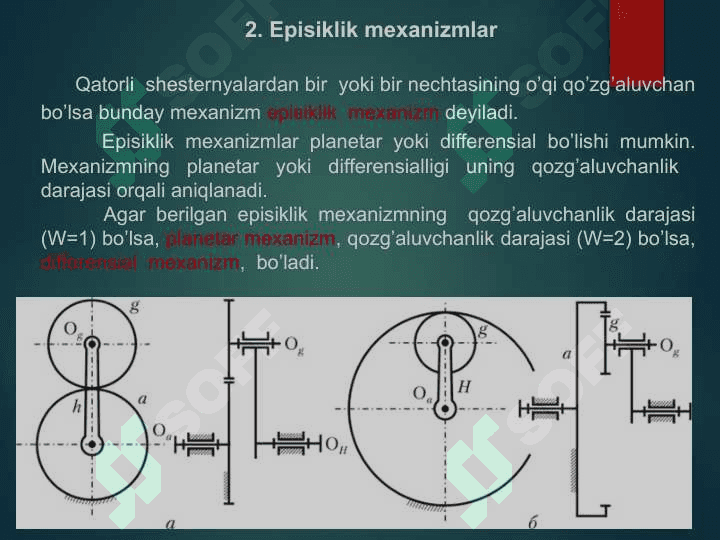 Murakkab tishli  mexanizmlar 6