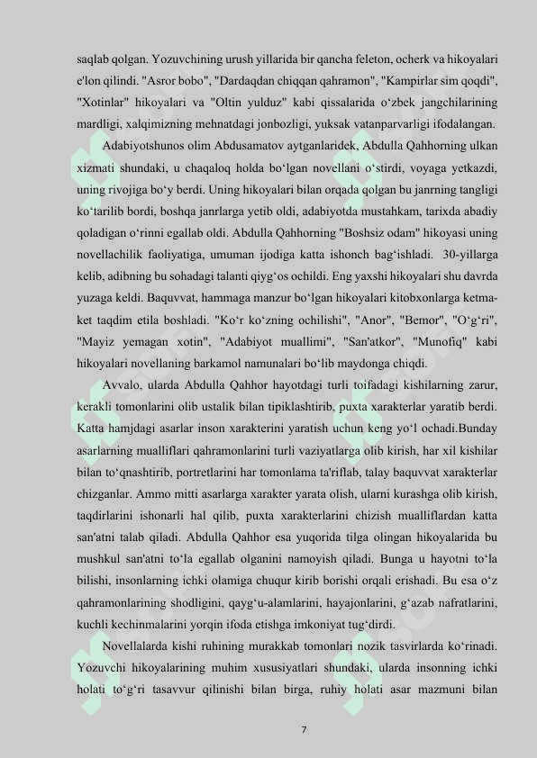Sinchalak qissasidagi Saida va Qalandarov obrazlari talqini 7