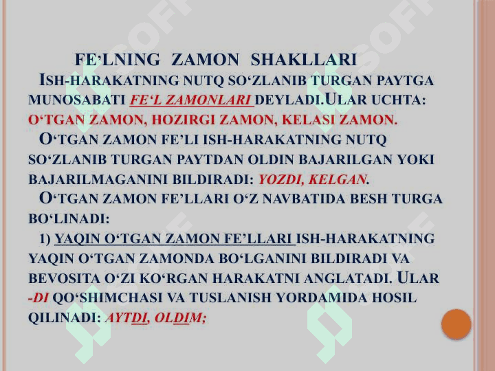 Fe’lning munosabat shakllari 7