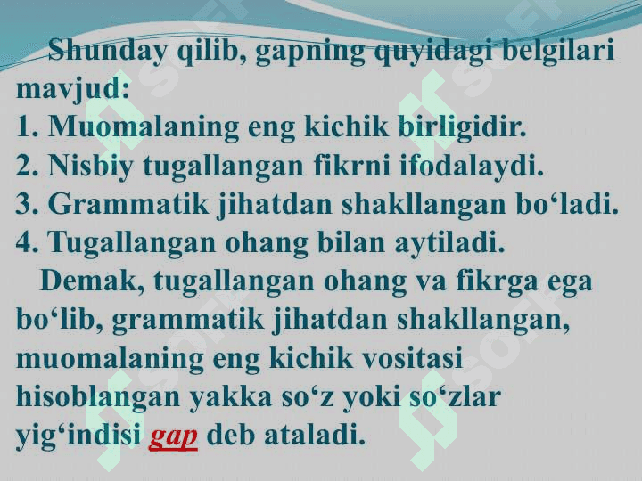 Gap mavzusi yuzasidan amaliy mashg`ulot 4