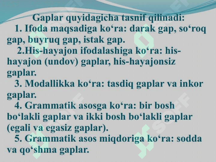 Gap mavzusi yuzasidan amaliy mashg`ulot 5