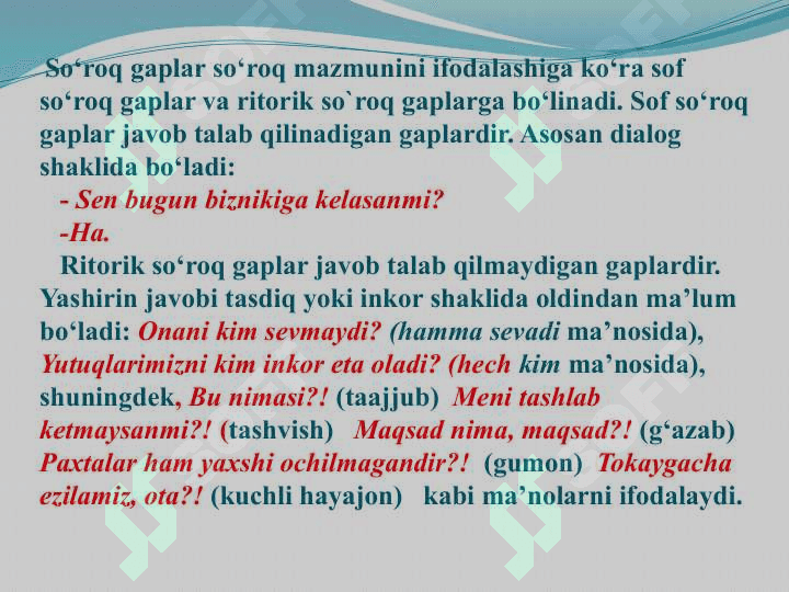 Gap mavzusi yuzasidan amaliy mashg`ulot 7
