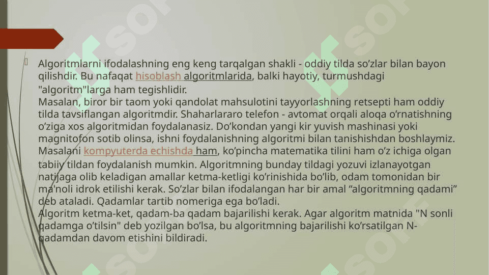 Algoritmni tasvirlash usullari 5