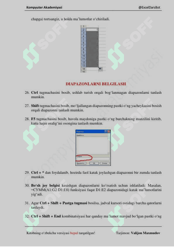 Excel dasturidagi 201 mohirlik 8