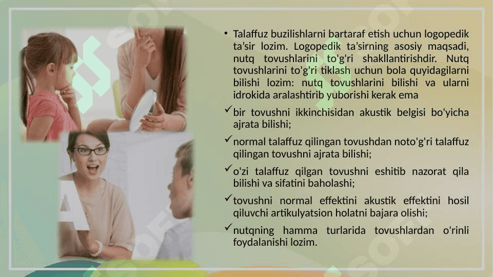 DISLALIYANI BARTARAF ETISHDA LOGOPEDIK TA'SIR METODIKASI 4