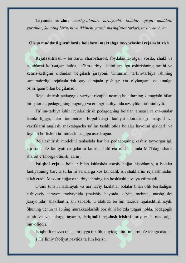 Maktabgacha ta’lim tashkilotiga qisqa muddatli guruhlarda bolalarni maktabga tayyorlash 3