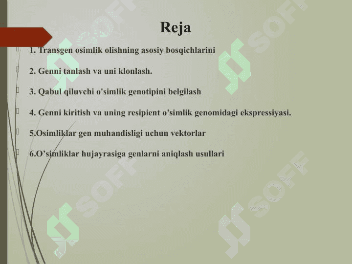 O’simliklar va gen muhandisligi 2