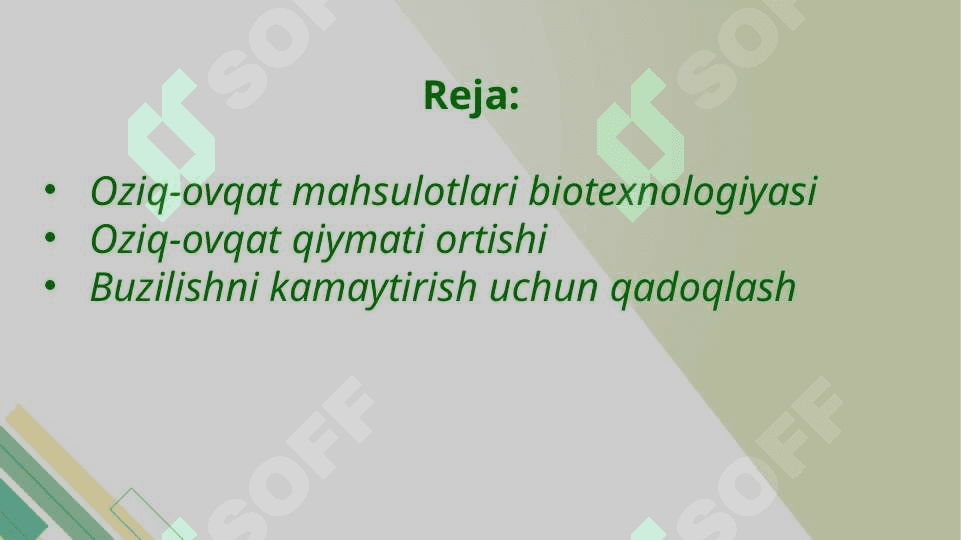 Oziq-ovqat mahsulotlari biotexnologiyasi 2
