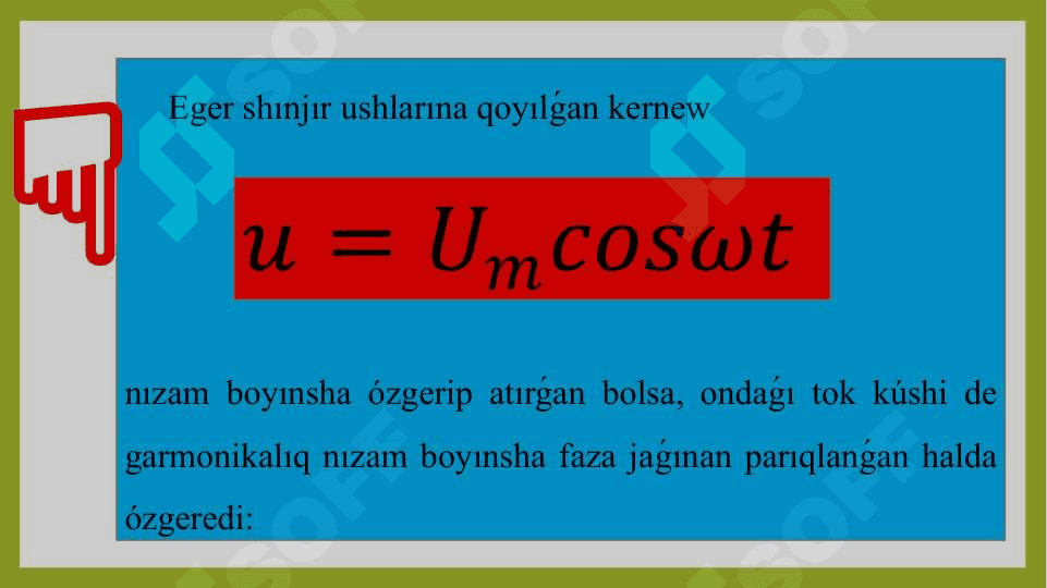 Ózgermeli toktıń jumısı hám quwatlılıǵı. Quwatlılıq koefficienti 5