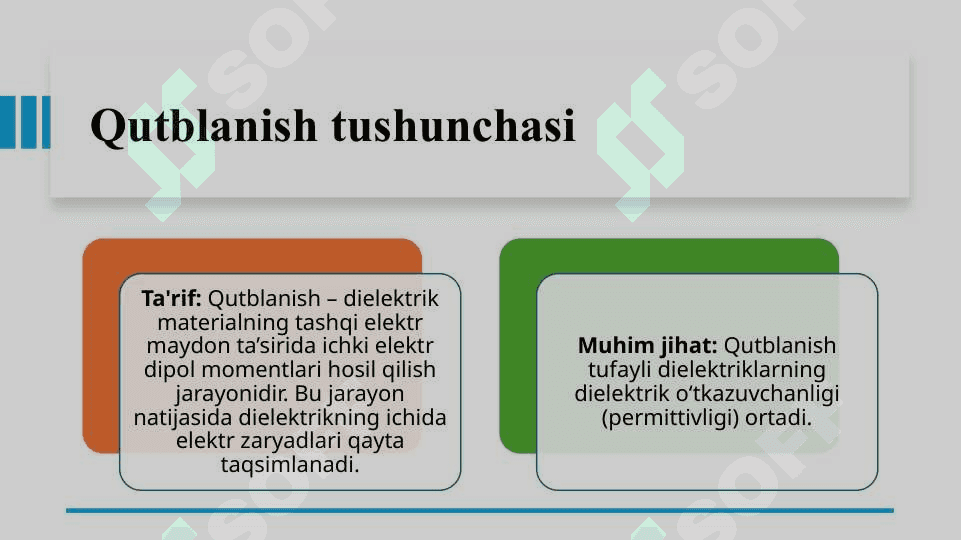 Dielektriklarning qutblanish mexanizmlari 3