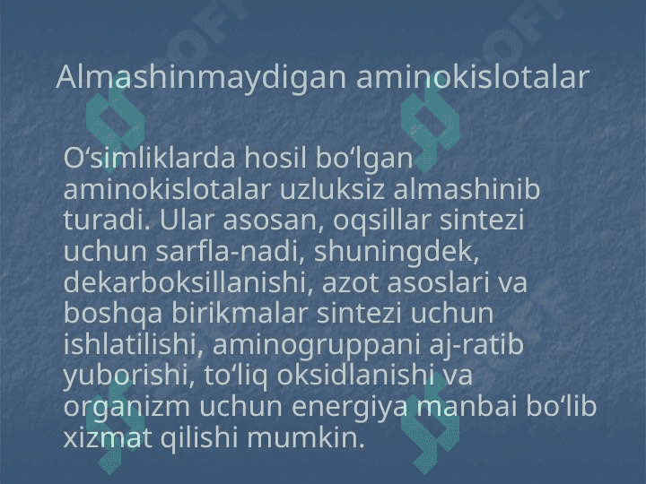 Aminokislota va oqsillar 7