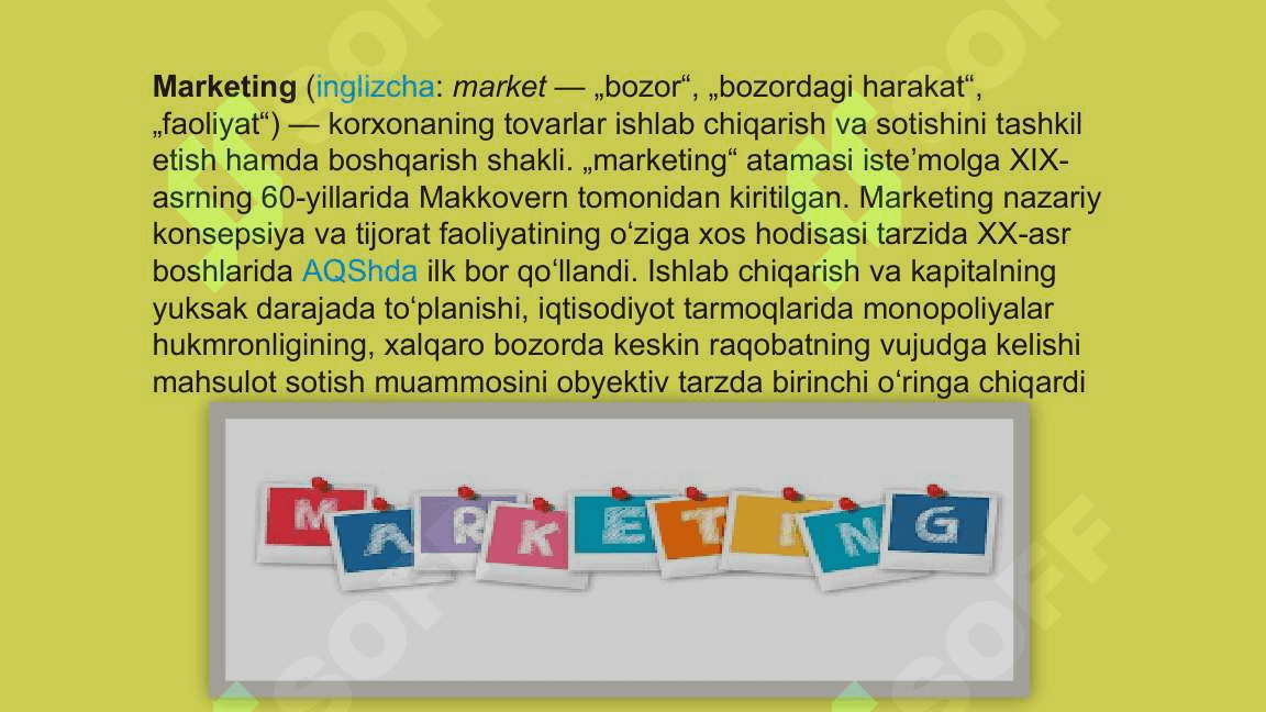 Marketing tushunchasi. 2