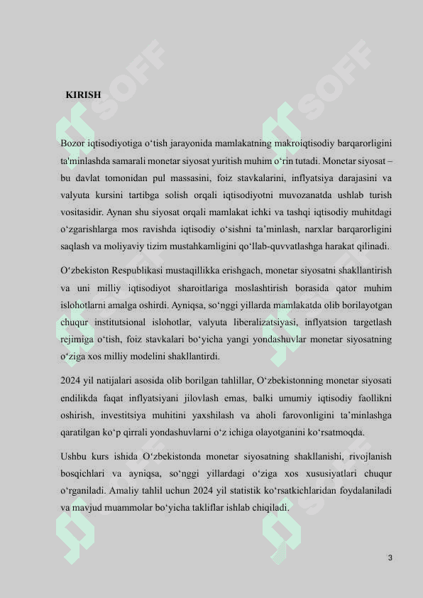 O’ZBEKISTON RESPUBLIKASIDA MONETAR SIYOSAT TIZIMINING O’ZIGA XOS XUSUSIYATLARI 3