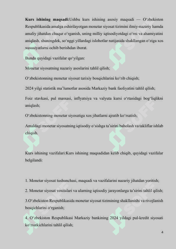 O’ZBEKISTON RESPUBLIKASIDA MONETAR SIYOSAT TIZIMINING O’ZIGA XOS XUSUSIYATLARI 4