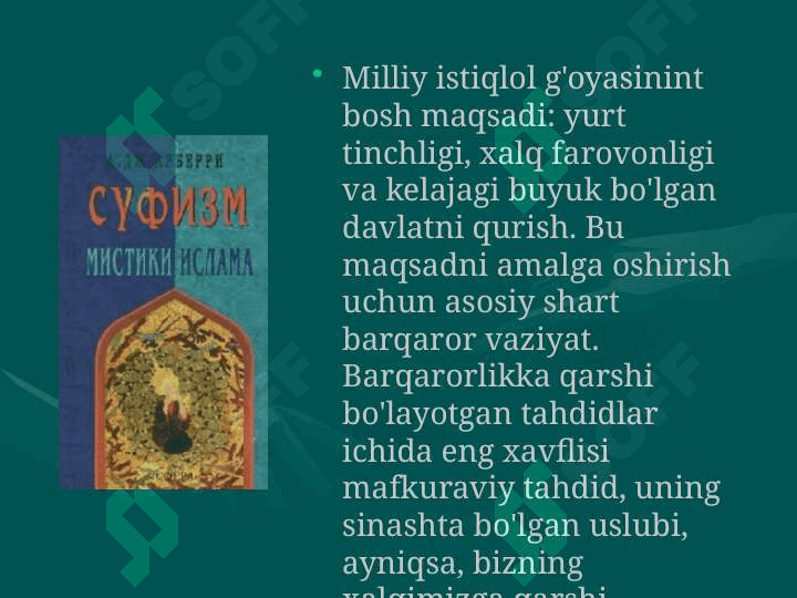 Tasavvuf ta`limoti rivojining o`ziga xos xususiyatlari 5