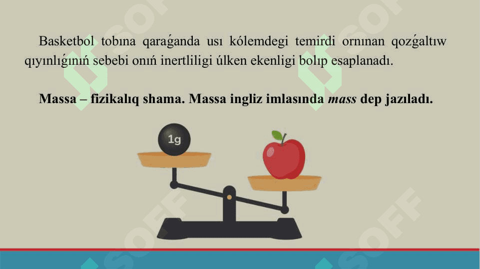 Massa hám onıń birlikleri 8