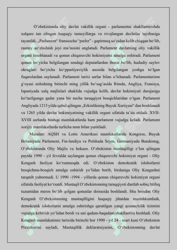 O'zbekistonda parlament 2