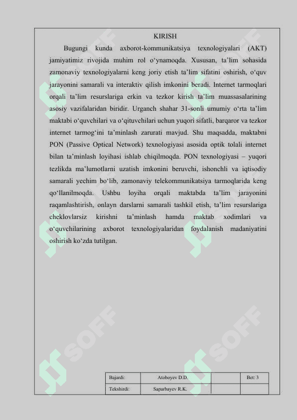 KURS ishi loyiha 2