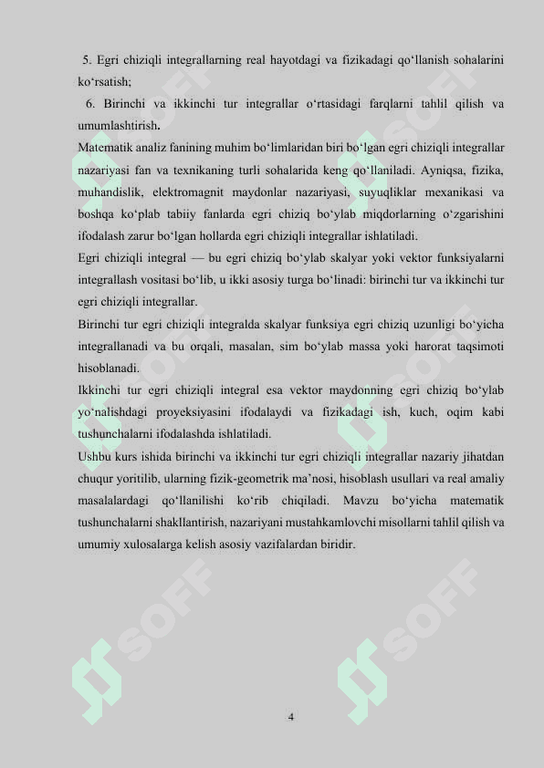 Birinchi va ikkinchi tur egri chiziqli integrallar 4