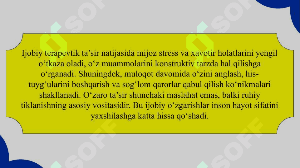 Terapevtik o‘zaro ta’sirlar muhitini yaratish slayd 7