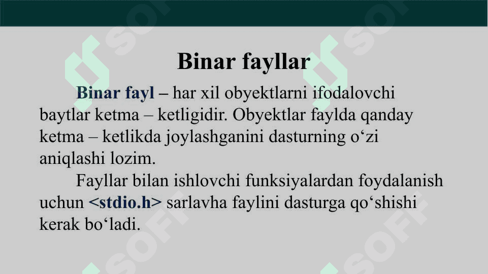 Fayllar va fayllar bilan ishlash 3
