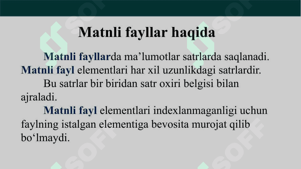 Fayllar va fayllar bilan ishlash 8