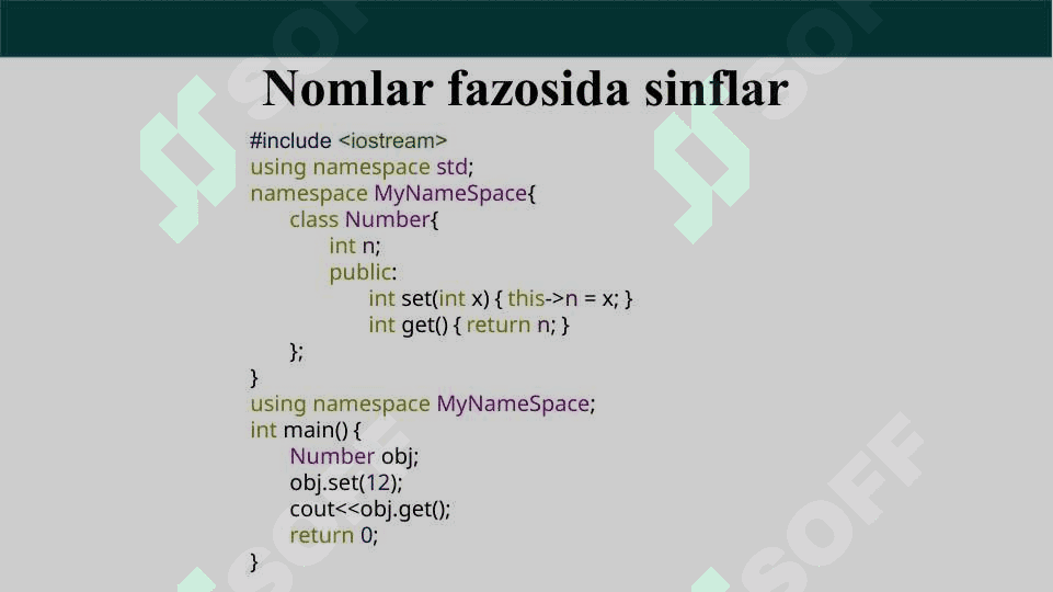 Noma’lum tiplar va noma’lum nomlar fazosi. 5