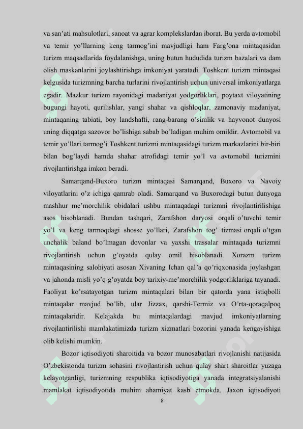 O'zbekiston turizm infratuzilmasi 8