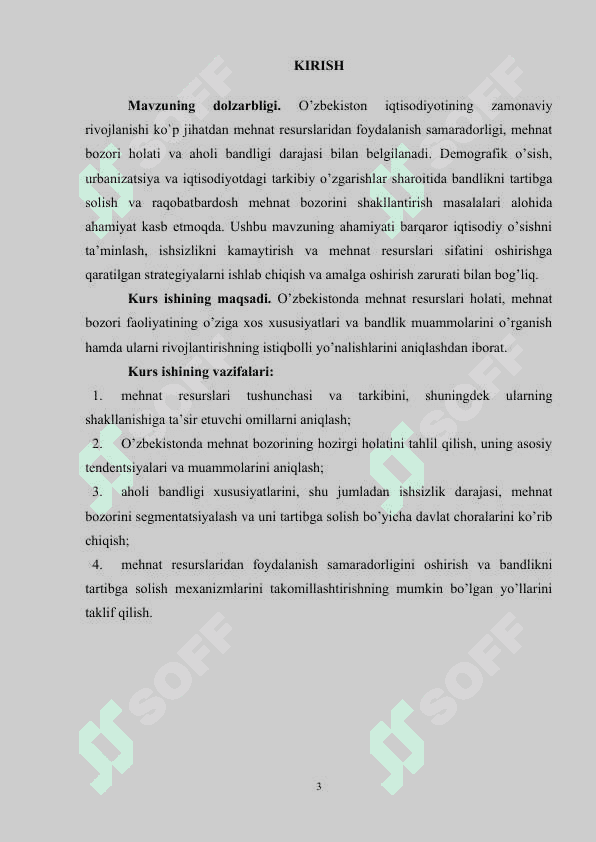 O‘zbekiston mehnat resurslari, mehnat bozori va bandlik 3