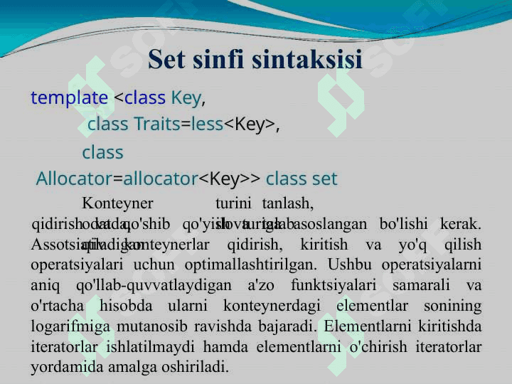 Assotsiativ va tartiblanmagan konteynerlar 4