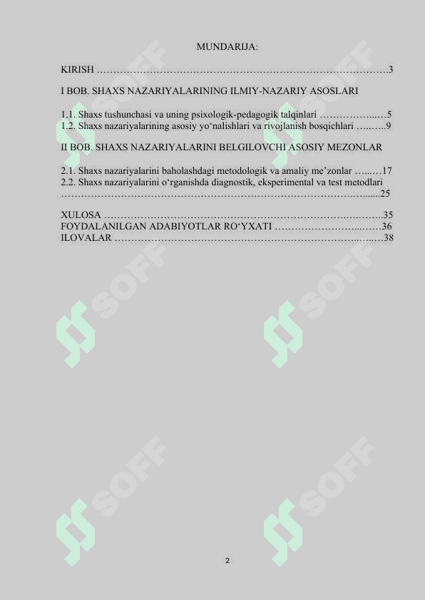 Shaxs nazariyalarini belgilovchi mezonlar.kurs ishi.docx 2