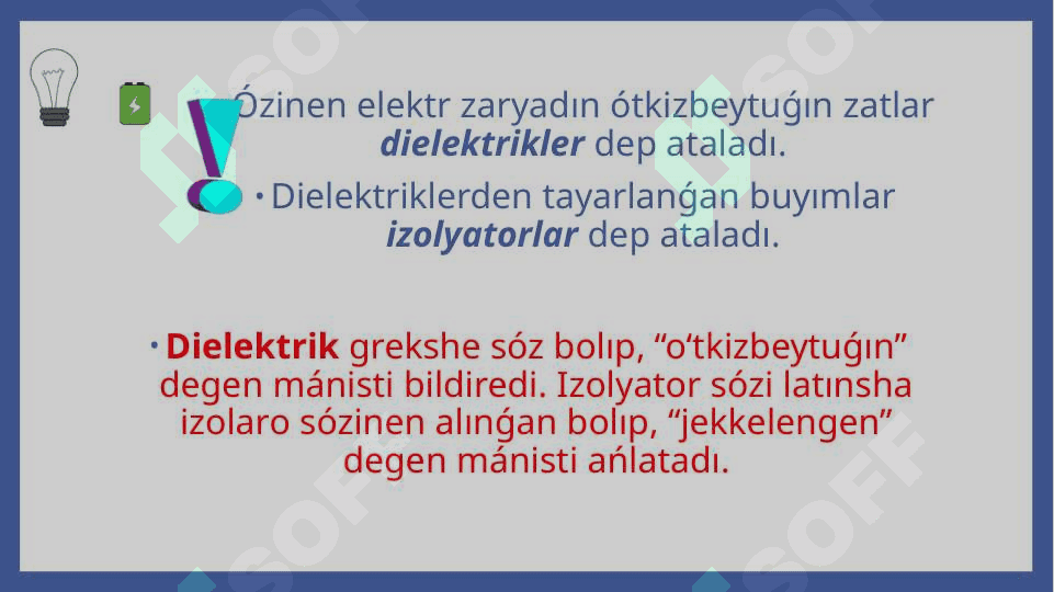 Elektr ótkizgishler hám dielektrikler 8