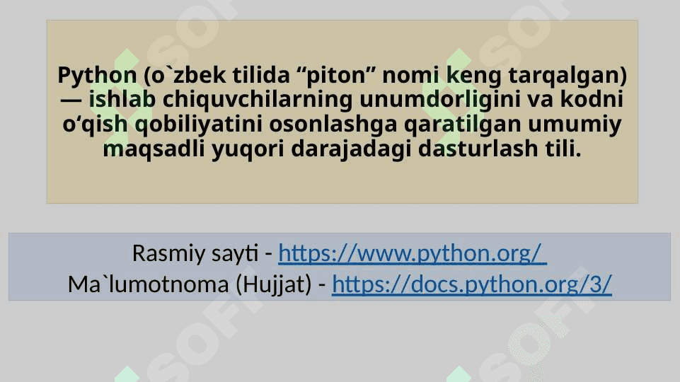Python dasturlash tili bilan tanishish 3
