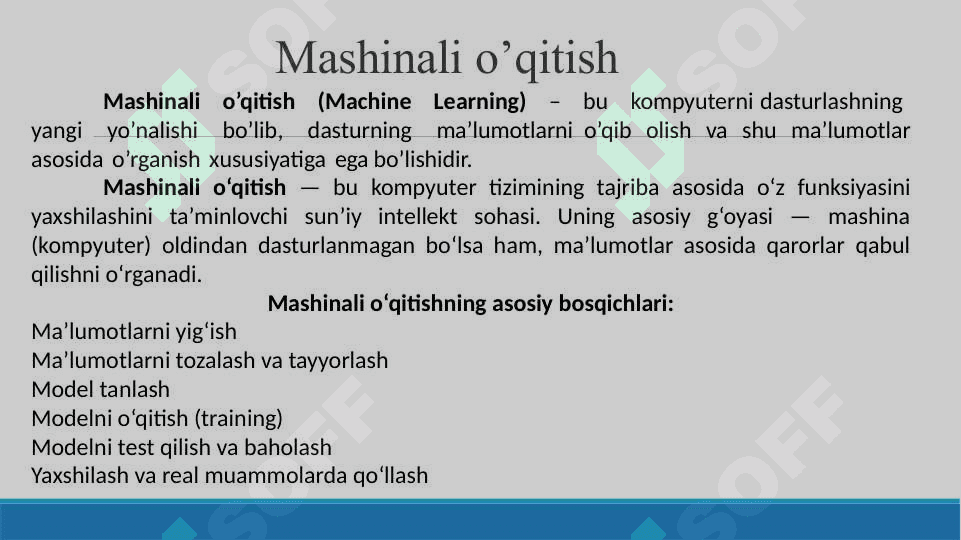 MASHINALI OʻQITISHNING CHIZIQLI REGRESSIYA USULLARI 2