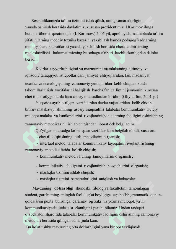 Chet tilida kommunikativ faoliyatning  Psixolingvistik, lingvodidaktik xususiyatlari 2