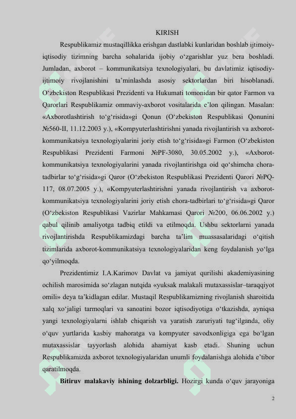 Virtual 3D universitet muhitida oʻquv jarayonini tashkillashtirish 2
