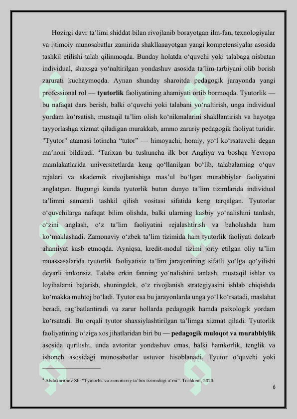 PEDAGOGNING TYUTORLIK FAOLIYATI 6