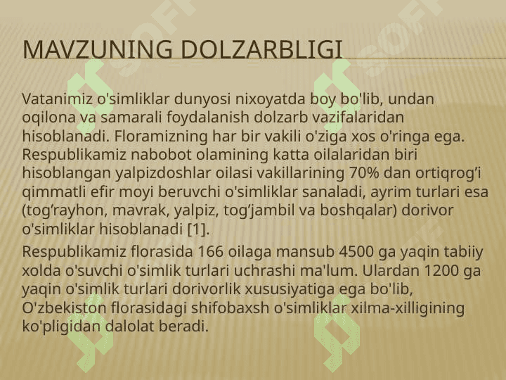 LIMONO'T-MELISSA OFFICINALIS O'SIMLIGI URUG'INING LABORATORIYA TAHLILI 3